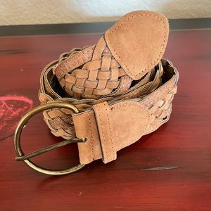 Brown braided belt